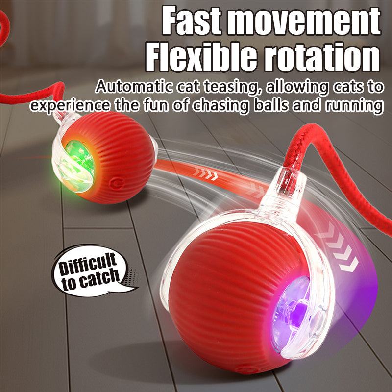 Automatic Rolling Cat Toy with Faux Tail