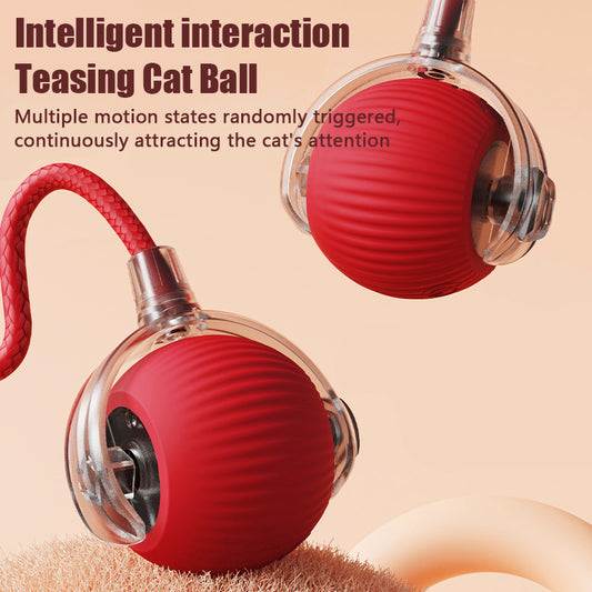 Automatic Rolling Cat Toy with Faux Tail
