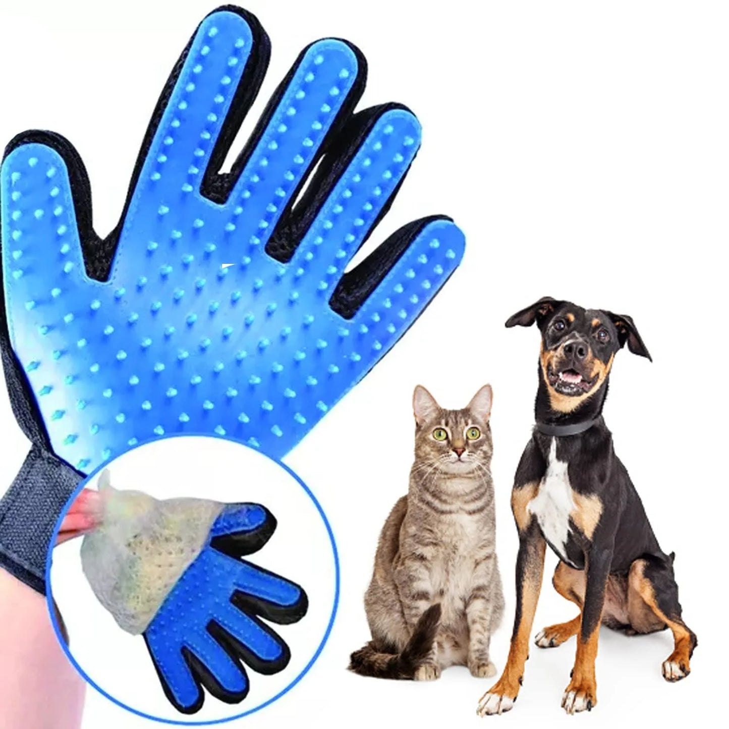 Guante de Goma Removedor de Pelo para Mascotas